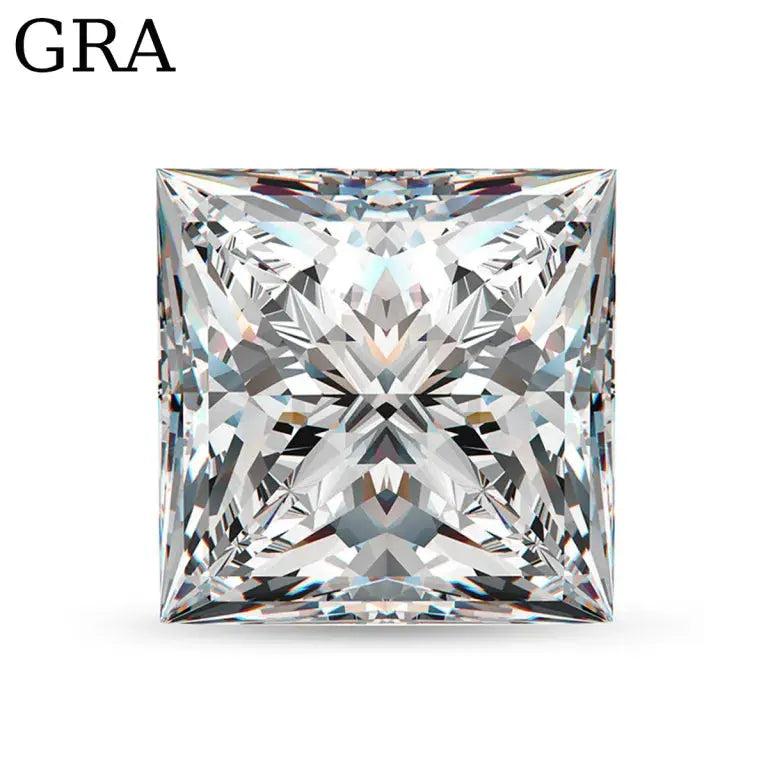 Princess Shaped Dimond Moissanite With GRA Certificate ABC Jewelries